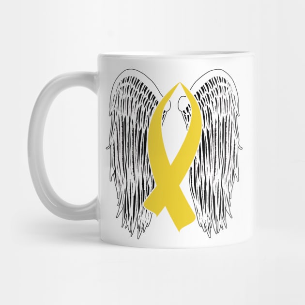 Winged Awareness Ribbon (Gold Ribbon) by BlakCircleGirl